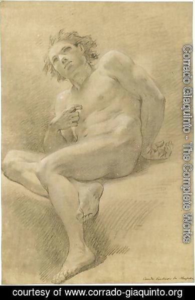 Corrado Giaquinto - Seated Male Nude