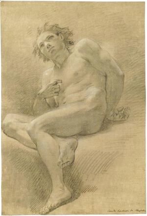 Corrado Giaquinto - Seated Male Nude